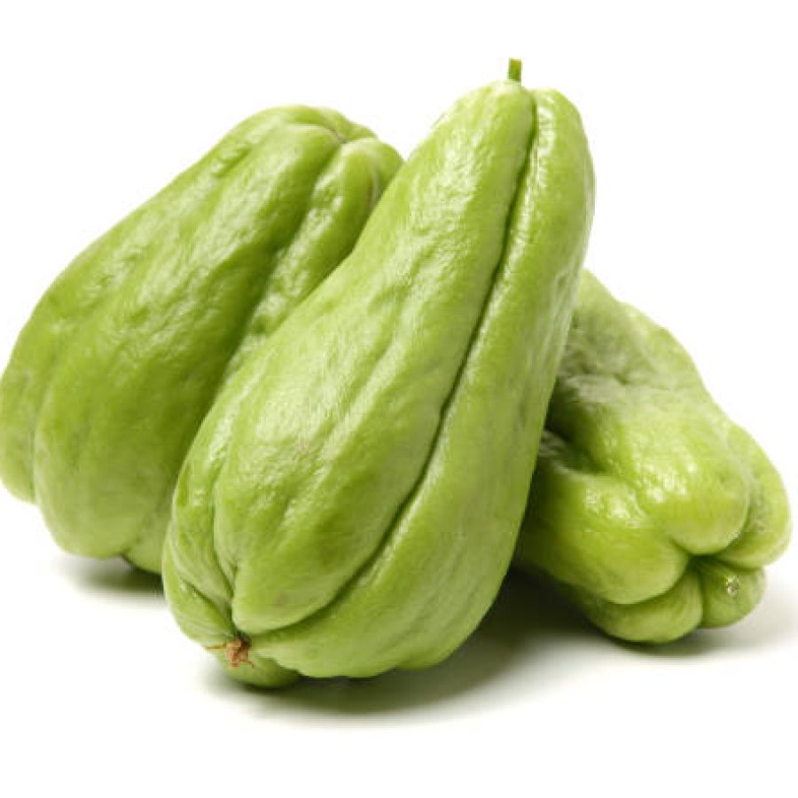 Chayote on a white background