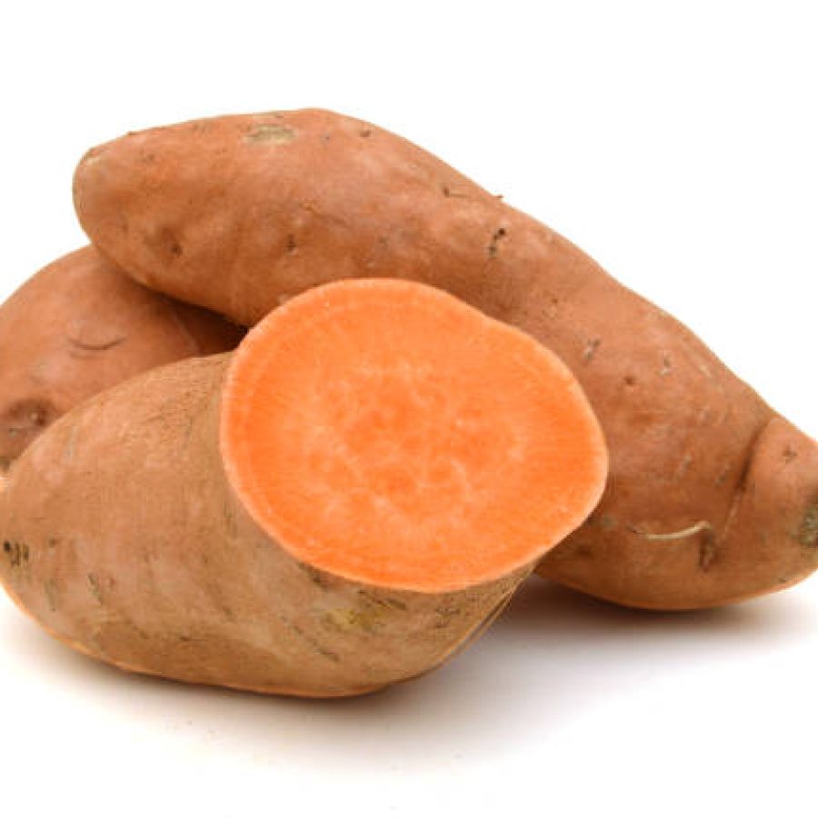 sweet potato on white background